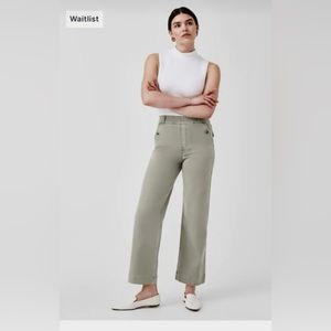 Spanx Stretch Twill Cropped Wide Leg Pant Tall Olive green (A1) NWT XL